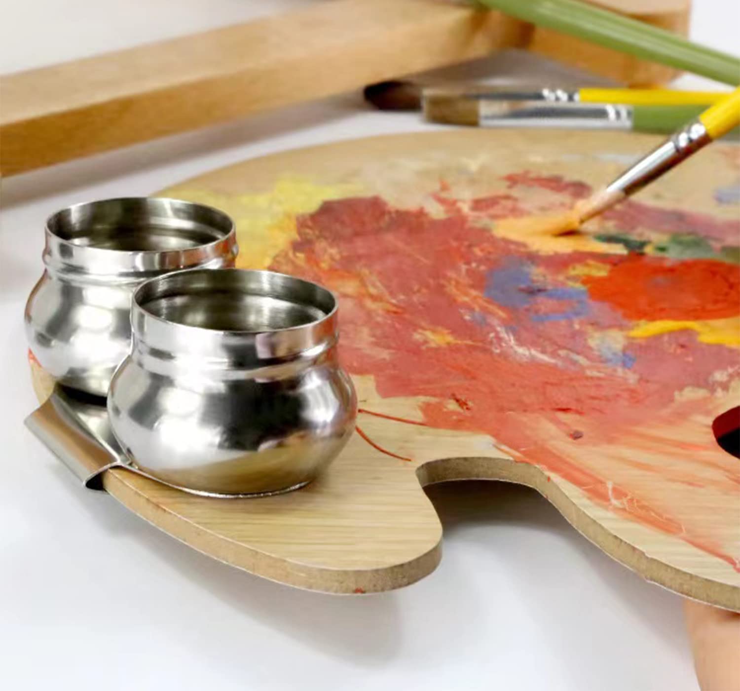 Amazon.co.jp: 油絵 パレットカップ 蓋付き ステンレススチール